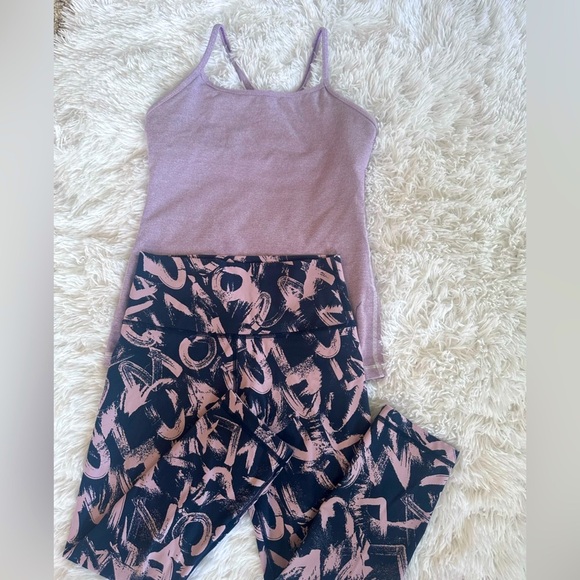 🍋 2 for! Lululemon Wunder Under High Rise Tight Luxtreme Tank Top pop graffiti - Picture 8 of 8
